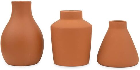 Weddingstar 3-Piece Clay Table Vase Set - Brown Terra Cotta in Saudi Arabia