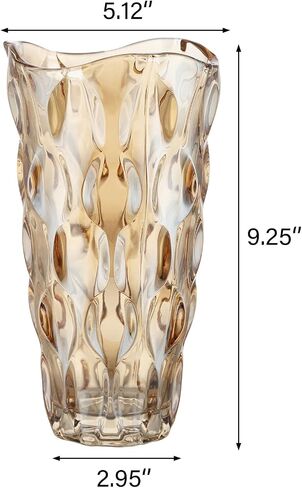 WHJY Unique Flower Vase for Flowers, Amber Decorative Colorful Vase, Sparkle Iridescent Vase Boho Flower Vase – 10" Vase in Saudi Arabia