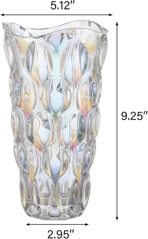 WHJY Unique Flower Vase for Flowers, Amber Decorative Colorful Vase, Sparkle Iridescent Vase Boho Flower Vase – 10" Vase in Saudi Arabia