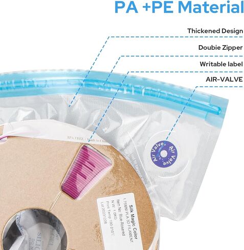 3D Filament Storage Bags Kit 15 Bags 3D Printer Filament Storage, Perfect for 3D Filament Storage or Using After Filament Dryer Box in Saudi Arabia