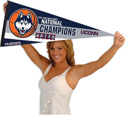 University of Connecticut UCONN Basketball 5 Time National Champions Pennant Banner Flag in Saudi Arabia