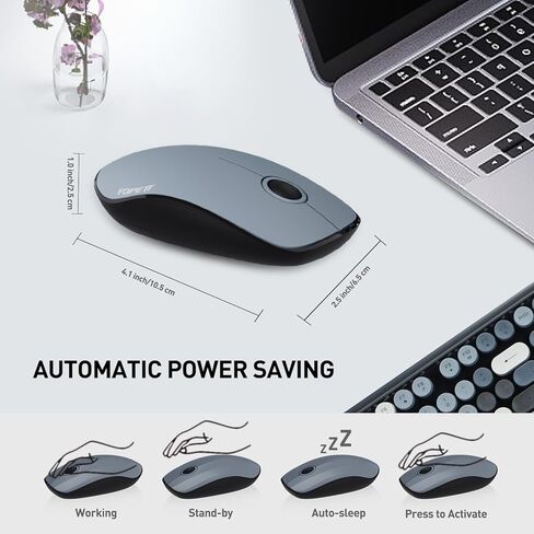 مجموعة لوحة مفاتيح وماوس كمبيوتر لاسلكية، وضع مزدوج 2.4 جيجا بايت USB لاسلكي وبلوتوث 5.0 لوحة مفاتيح وماوس لاسلكية، ماوس لوحة مفاتيح لاسلكي لطيف مع مفتاح طاقة للكمبيوتر المحمول والكمبيوتر اللوحي in Kuwait