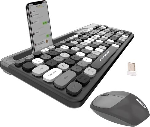 Wireless Computer Keyboard and Mouse Combo, Dual Mode 2.4G USB Wireless and Bluetooth 5.0 Wireless Keyboard and Mouse, Cute Wireless Keyboard Mouse with Power Switch for PC Laptop Tablet in Saudi Arabia