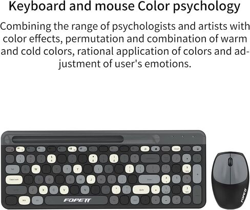 Wireless Computer Keyboard and Mouse Combo, Dual Mode 2.4G USB Wireless and Bluetooth 5.0 Wireless Keyboard and Mouse, Cute Wireless Keyboard Mouse with Power Switch for PC Laptop Tablet in Saudi Arabia