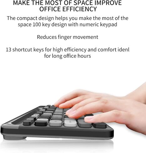 Wireless Computer Keyboard and Mouse Combo, Dual Mode 2.4G USB Wireless and Bluetooth 5.0 Wireless Keyboard and Mouse, Cute Wireless Keyboard Mouse with Power Switch for PC Laptop Tablet in Saudi Arabia