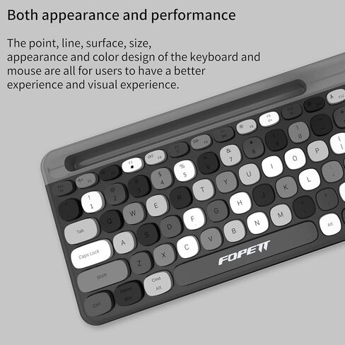 Wireless Computer Keyboard and Mouse Combo, Dual Mode 2.4G USB Wireless and Bluetooth 5.0 Wireless Keyboard and Mouse, Cute Wireless Keyboard Mouse with Power Switch for PC Laptop Tablet in Saudi Arabia