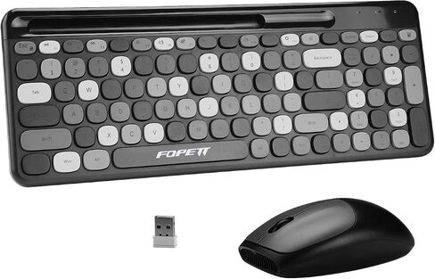 Wireless Computer Keyboard and Mouse Combo, Dual Mode 2.4G USB Wireless and Bluetooth 5.0 Wireless Keyboard and Mouse, Cute Wireless Keyboard Mouse with Power Switch for PC Laptop Tablet in Saudi Arabia
