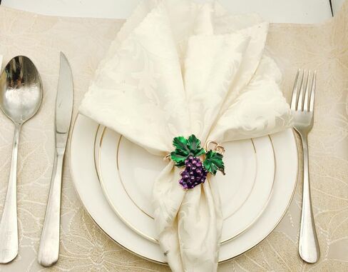 Napkin Rings Set Fruit Flower Napkin Buckle Set for Wedding Party Restaurant Banquet Thanksgiving Halloween Dinner Table Decoration,6pcs/Set (Grape), FK001 in Saudi Arabia