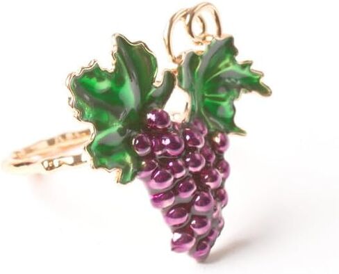 Napkin Rings Set Fruit Flower Napkin Buckle Set for Wedding Party Restaurant Banquet Thanksgiving Halloween Dinner Table Decoration,6pcs/Set (Grape), FK001 in Saudi Arabia