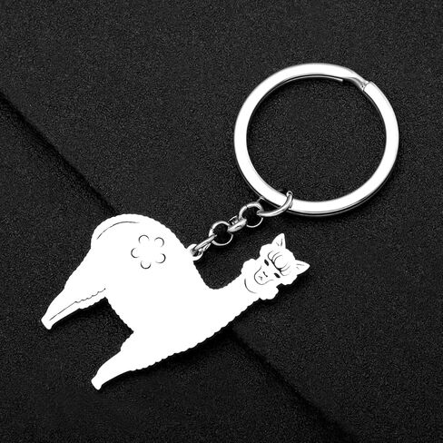 DALANE Stainless Steel Cute Llama Keychain Fashion Jewelry Alpaca Gifts for Women Girls Charms Car Key Chain Party Favors in Kuwait