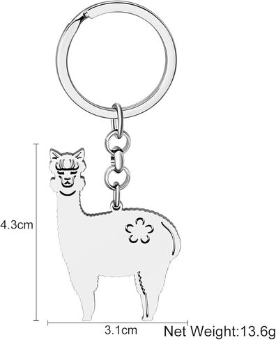 DALANE Stainless Steel Cute Llama Keychain Fashion Jewelry Alpaca Gifts for Women Girls Charms Car Key Chain Party Favors in Kuwait