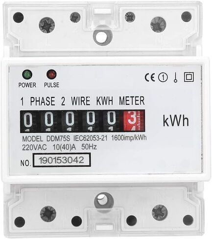 Energy Meter, Single Phase 4P LED Din Rail Electricity Power Consumption Wattmeter Energy Mete DDM75S 10-40A,Good Reliability and Easy Installation in Saudi Arabia