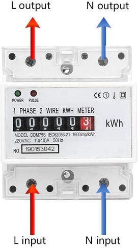 Energy Meter, Single Phase 4P LED Din Rail Electricity Power Consumption Wattmeter Energy Mete DDM75S 10-40A,Good Reliability and Easy Installation in Saudi Arabia