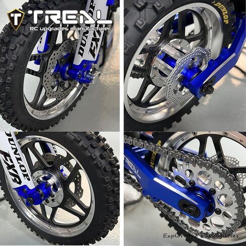 مجموعة محاور سداسية لعجلة الدراجة النارية TRAL LOSI 1/4 Pro Moto MX، محاور أمامية وخلفية من الألومنيوم 7075 ترقيات آلية باستخدام الحاسب الآلي (أسود) in Saudi Arabia