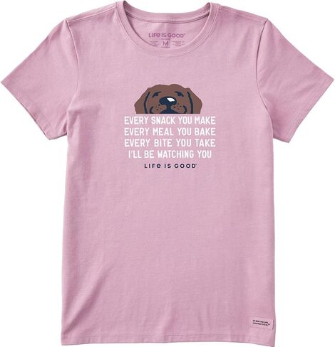 Life is Good. Women's I'll Be Watching You Short Sleeve Crusher Tee, Violet Purple, Medium in Saudi Arabia