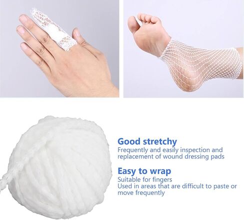 Tubular Elastic Net Dressing,Tubular Net Bandage,Elastic Net Wound Dressing Retainer,65.61ft Length Tubular Stretch Bandage for Hand Fingers Avoid Dropping in Saudi Arabia