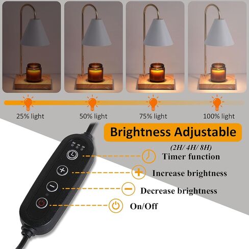 Candle Warmer Lamp with Timer, Dimmable Electric Candle Lamp Warmer for Jar Candles, Wax Melt Warmer Lamp for Scented Wax with 2 Bulbs, Candle Warming Lamp for Bedroom, Home Decor, Gifts in Saudi Arabia