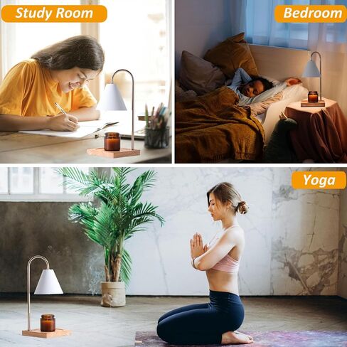 Candle Warmer Lamp with Timer, Dimmable Electric Candle Lamp Warmer for Jar Candles, Wax Melt Warmer Lamp for Scented Wax with 2 Bulbs, Candle Warming Lamp for Bedroom, Home Decor, Gifts in Saudi Arabia