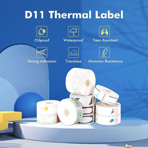 شريط ملصقات لصانع NIIMBOT D11/D110/D101، ورق ملصقات ذاتي اللصق للطابعة الحرارية، مقاوم للماء، سهل الاستبدال (شفاف) in Saudi Arabia