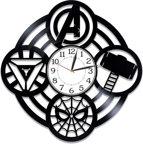 Superhero Film Birthday Gift Idea for Boy Comics Handmade Clock Avengers Vinyl Clock 12 Inch Avengers Vinyl Record Wall Clock in Saudi Arabia