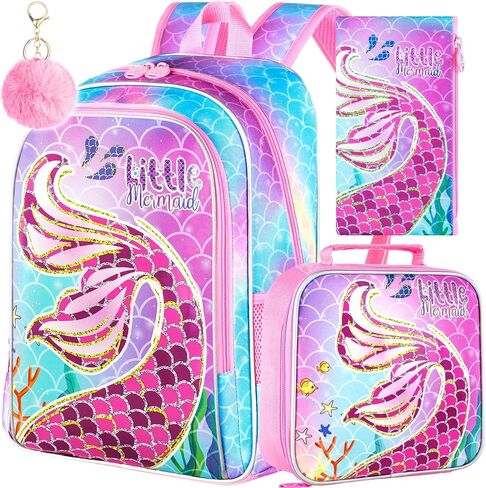 AGSDON 3PCS Backpacks for Girls, 16" Elementary Kids Cute Rabbit Backpack Preschool School Bookbags and Lunch Box in Saudi Arabia