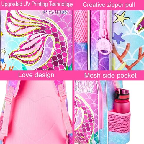 AGSDON 3PCS Backpacks for Girls, 16" Elementary Kids Cute Rabbit Backpack Preschool School Bookbags and Lunch Box in Saudi Arabia