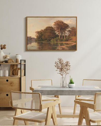 arpeotcy خمر مؤطرة قماش جدار الفن، غرفة المعيشة مشهد الخريف صور الخريف ديكور الجدار، فن المطبوعات الكبيرة، لوحات المناظر الطبيعية المطبخ مزرعة ديكور جدار البلد الرجعية، 24 × 36 بوصة in Kuwait