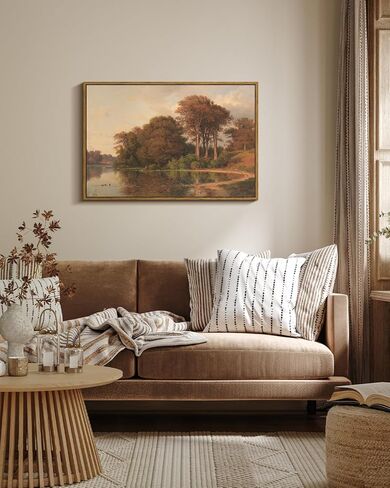 arpeotcy خمر مؤطرة قماش جدار الفن، غرفة المعيشة مشهد الخريف صور الخريف ديكور الجدار، فن المطبوعات الكبيرة، لوحات المناظر الطبيعية المطبخ مزرعة ديكور جدار البلد الرجعية، 24 × 36 بوصة in Kuwait