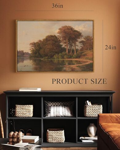 arpeotcy خمر مؤطرة قماش جدار الفن، غرفة المعيشة مشهد الخريف صور الخريف ديكور الجدار، فن المطبوعات الكبيرة، لوحات المناظر الطبيعية المطبخ مزرعة ديكور جدار البلد الرجعية، 24 × 36 بوصة in Kuwait