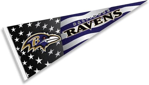 WinCraft Baltimore Ravens Nation USA Americana Stars and Stripes Pennant Banner Flag in Saudi Arabia