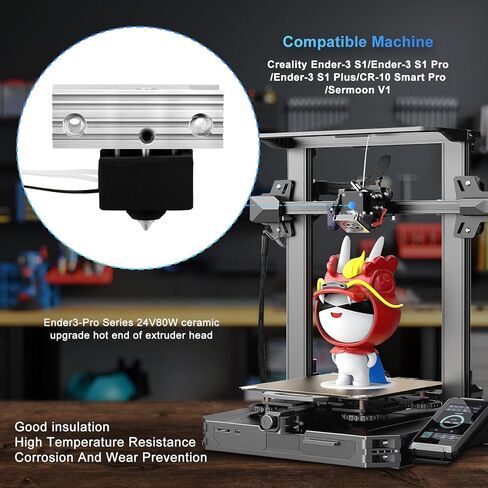 Sprite Extruder Upgrade Ender 3 s1 3D Printer Accessories Hotend Kit، Sprite Extruder Heat Block Hotend استبدال أجزاء، لـ Ender-3 S1 Pro/Ender-3 S1 Plus/CR-10 Smart Pro/Sermoon V1 in Kuwait