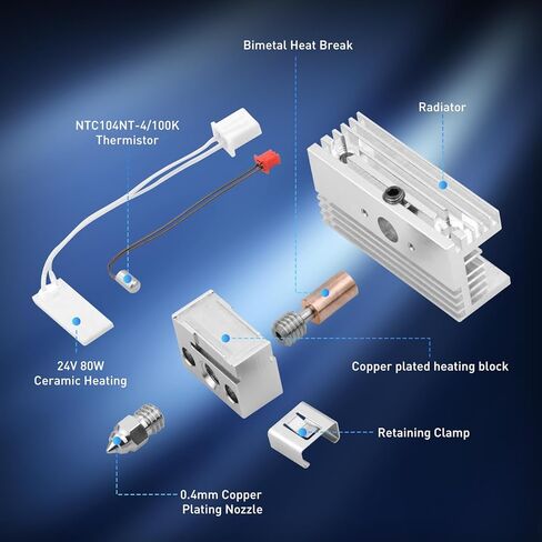 Sprite Extruder Upgrade Ender 3 s1 3D Printer Accessories Hotend Kit، Sprite Extruder Heat Block Hotend استبدال أجزاء، لـ Ender-3 S1 Pro/Ender-3 S1 Plus/CR-10 Smart Pro/Sermoon V1 in Kuwait