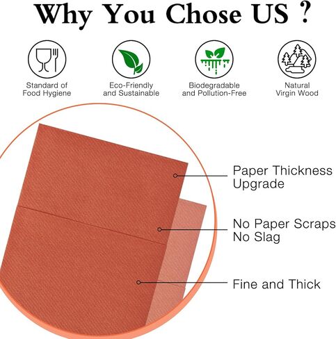 IYLLLWLY Terracotta Paper Napkins Disposable, Dinner Napkins with Built-in Flatware Pocket, Prefolded for Knives and forks Linen-Feel Hand Napkins for Parties, Weddings, Events, 100 Pack in Saudi Arabia