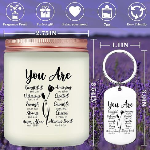 Christian Gifts for Women - You are Beautiful Candle - Mothers Day, Christmas Birthday Gifts for Mom, Friend, Sister, Grandma, Her, Female - Religious Gifts for Women, Inspirational Gifts in Saudi Arabia