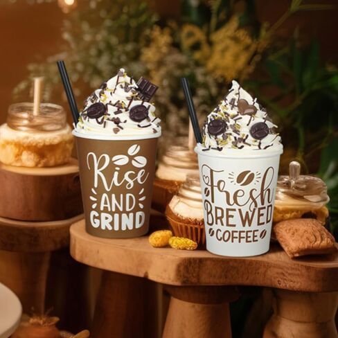 Yungyan 2 Pcs Farmhouse Coffee Tiered Tray Decor Coffee Bar Decor Faux Whipped Cream Cups Coffee Station Photo Prop Farmhouse Rustic Table Decor Cups for Coffee Station Bar Tray Shelf Kitchen Decor in Saudi Arabia