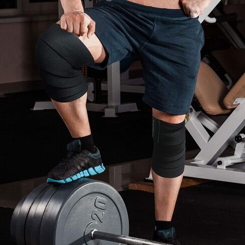 Zealspot Knee Wraps(Pair) Compression & Elastic Support for Cross Training,WODs,Gym, Workout,Weightlifting,Fitness & Powerlifting – Best Knee Straps for Squats -for Men & Women- 72" in Saudi Arabia