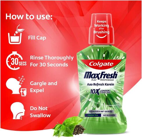 غسول الفم كولجيت بلاكس بالشاي المنعش - 250 مل in Kuwait