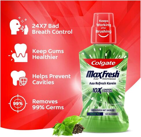 غسول الفم كولجيت بلاكس بالشاي المنعش - 250 مل in Kuwait