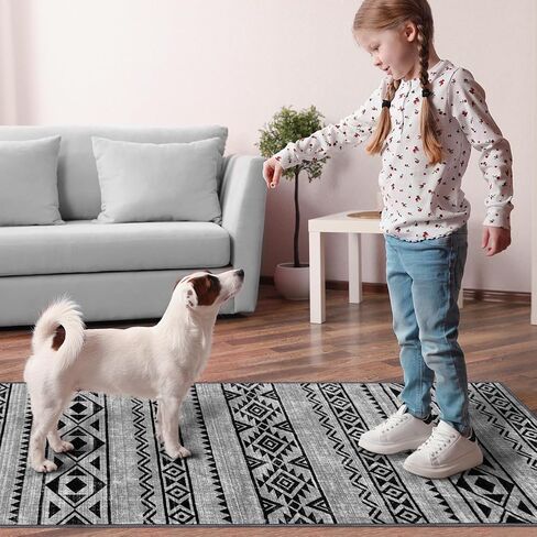 Geometric Runner Rugs Black 2x6 Hallway Rugs Moroccan Non Slip Rugs Machine Washable Rugs for Kitchen Laundry Room Mat Bedside Rugs Throw Rugs for Entryway Bathroom Rugs Vintage Entrance in Saudi Arabia