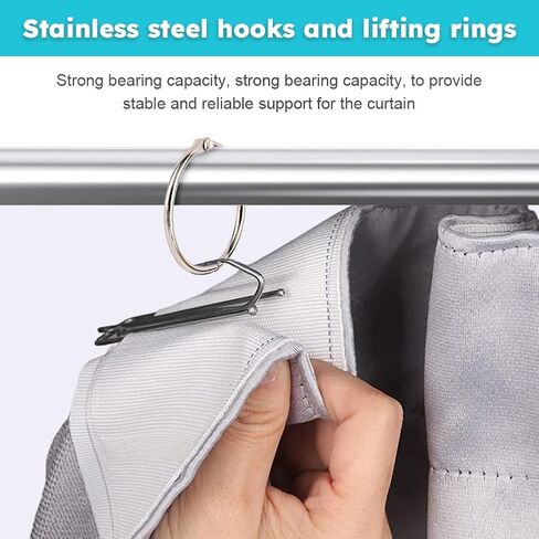 Curtain Pleat Tape, 10 Meters/11 Yards Pleater Tape for Curtains, Included 30 Stainless Steel 4 Prongs Curtain Pleat Hooks and 30 Hanging Rings, White Pinch Pleat Curtain in Saudi Arabia