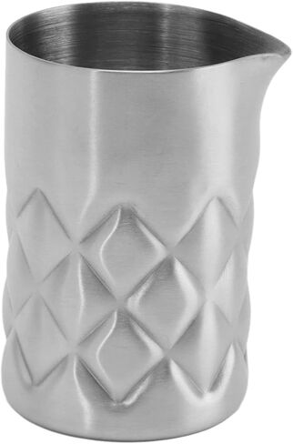 Cocktail Mixing Glass, Mini Stainless Steel Bar Mixing Pitcher for Stirring Drinks Whisky Stirring Tin Unbreakable Mixing Beaker with Grids Pattern Professional Bartender Mixing Glass in Saudi Arabia