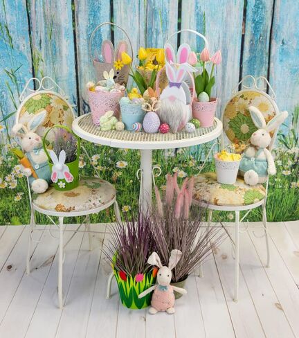 Boston International Spring & Easter Décor Metal Floral Accent Bucket/Pail with Handle, Small, White in Saudi Arabia