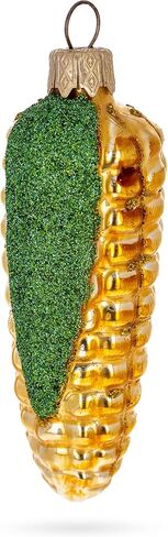 Glittered Corn on The Cob Mini Glass Christmas Ornament in Saudi Arabia