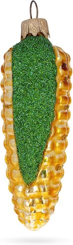 Glittered Corn on The Cob Mini Glass Christmas Ornament in Saudi Arabia