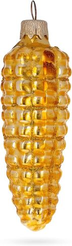 Glittered Corn on The Cob Mini Glass Christmas Ornament in Saudi Arabia