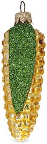 Glittered Corn on The Cob Mini Glass Christmas Ornament in Saudi Arabia