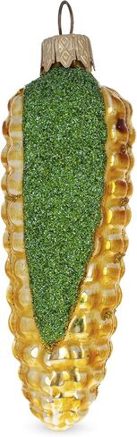 Glittered Corn on The Cob Mini Glass Christmas Ornament in Saudi Arabia