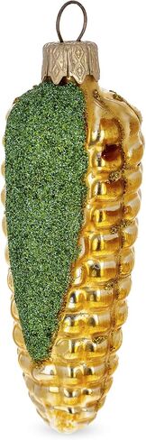 Glittered Corn on The Cob Mini Glass Christmas Ornament in Saudi Arabia