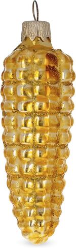 Glittered Corn on The Cob Mini Glass Christmas Ornament in Saudi Arabia