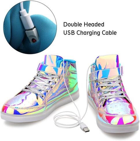 بادجين حذاء رياضي وامض LED قابل لاعادة الشحن بمنفذ USB للنساء / الرجال in Saudi Arabia